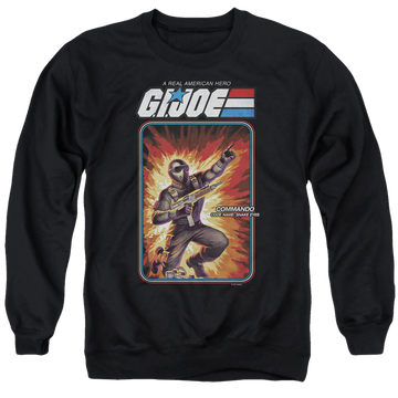 Black men's crewneck sweatshirt with G.I. Joe Snake Eyes Card graphic