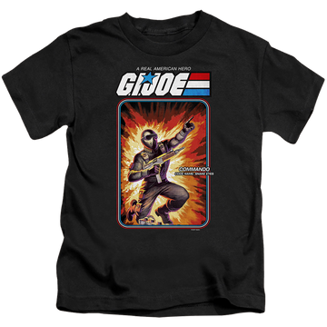 Black kid's t-shirt for ages 4 to 7 with G.I. Joe Snake Eyes Card graphic