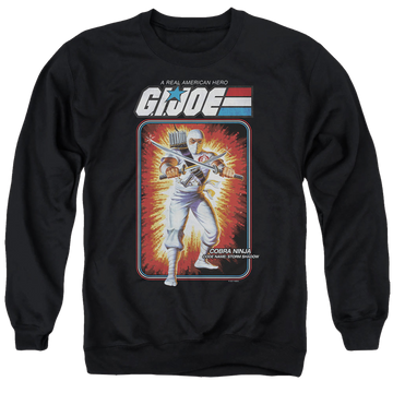 Black men's crewneck sweatshirt with G.I. Joe Storm Shadow Card graphic