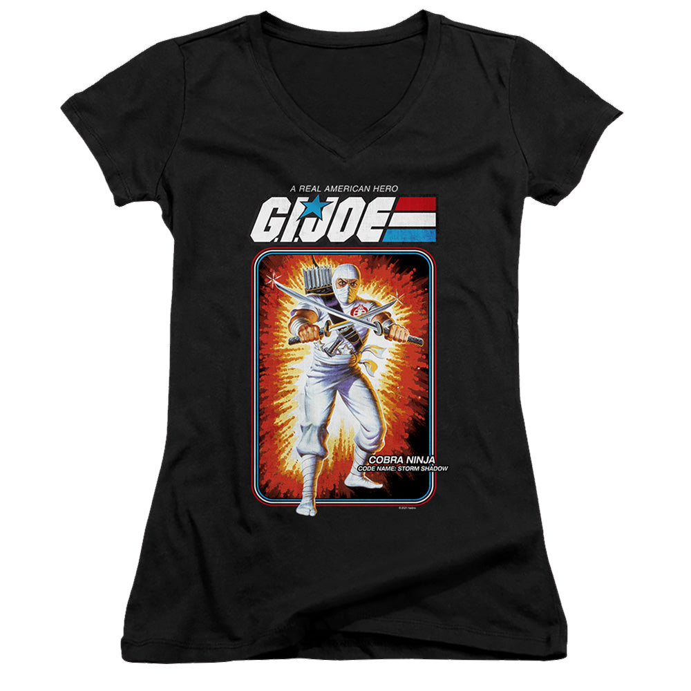 G.I. Joe Storm Shadow Card - Juniors V-Neck T-Shirt Juniors V-Neck T-Shirt G.I. Joe