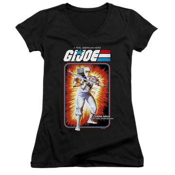 G.I. Joe Storm Shadow Card - Juniors V-Neck T-Shirt Juniors V-Neck T-Shirt G.I. Joe