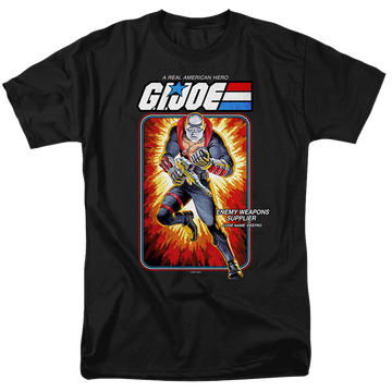 Black men's regular fit t-shirt with G.I. Joe Destro Card graphic