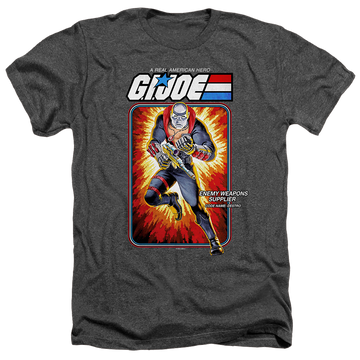 Charcoal men's heather t-shirt with G.I. Joe Destro Card graphic