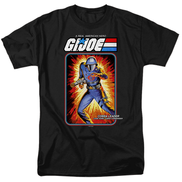 Black men's regular fit t-shirt with G.I. Joe Cobra Commander Card graphic