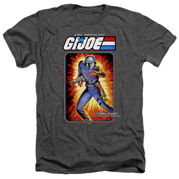 Charcoal men's heather t-shirt with G.I. Joe Cobra Commander Card graphic