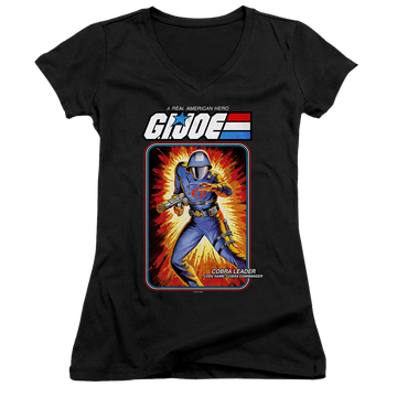 G.I. Joe Cobra Commander Card - Juniors V-Neck T-Shirt Juniors V-Neck T-Shirt G.I. Joe
