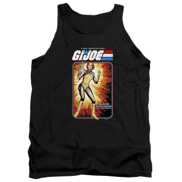 Black men's tank with G.I. Joe Scarlett Card graphic