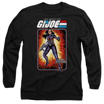 Black men's long sleeve t-shirt with G.I. Joe Baroness Card graphic