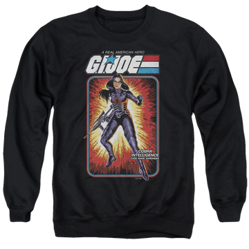 Black men's crewneck sweatshirt with G.I. Joe Baroness Card graphic