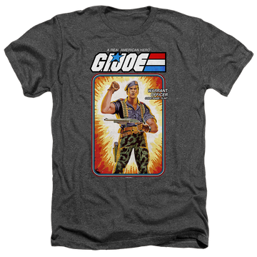 Charcoal men's heather t-shirt with G.I. Joe Flint Card graphic