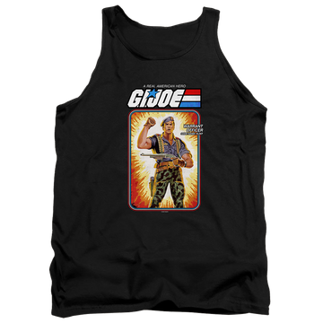 Black men's tank with G.I. Joe Flint Card graphic