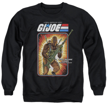 Black men's crewneck sweatshirt with G.I. Joe Roadblock Card graphic