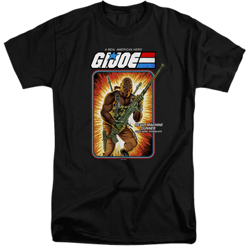 Black men's tall fit t-shirt with G.I. Joe Roadblock Card graphic