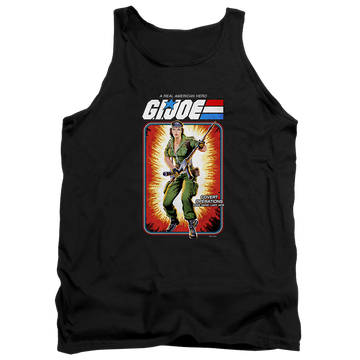 Black men's tank with G.I. Joe Lady Jaye Card graphic