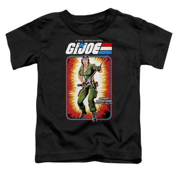 Black toddler t-shirt with G.I. Joe Lady Jaye Card graphic