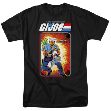 Black men's regular fit t-shirt with G.I. Joe Shipwreck Card graphic
