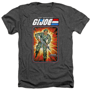 Charcoal men's heather t-shirt with G.I. Joe Stalker Card graphic