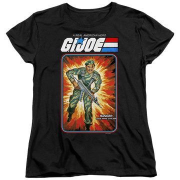 Black women's t-shirt with G.I. Joe Stalker Card graphic