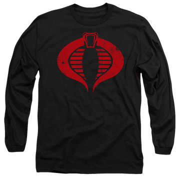 Black men's long sleeve t-shirt with G.I. Joe Cobra Logo graphic