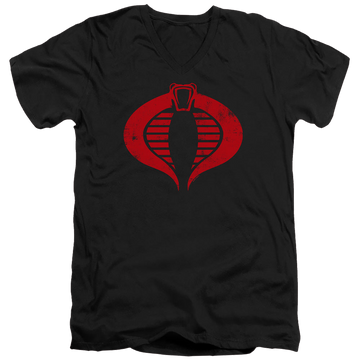 Black men's v-neck t-shirt with G.I. Joe Cobra Logo graphic