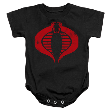 Black baby bodysuit with G.I. Joe Cobra Logo graphic