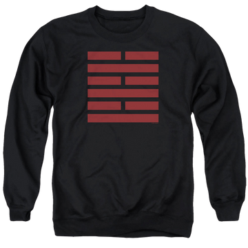 Black men's crewneck sweatshirt with G.I. Joe Snake Eyes Symbol graphic