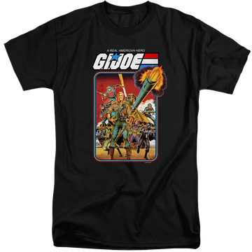 Black men's tall fit t-shirt with G.I. Joe Hero Group graphic