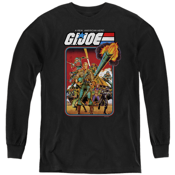 Black youth long sleeve t-shirt with G.I. Joe Hero Group graphic