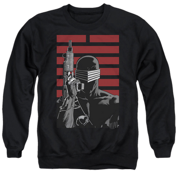 Black men's crewneck sweatshirt with G.I. Joe Snake Eyes Ninja graphic