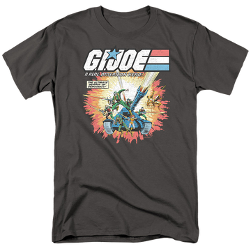 Charcoal men's regular fit t-shirt with G.I. Joe Real American Hero graphic