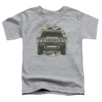 Athletic heather toddler t-shirt with Hummer Lead Or Follow graphic