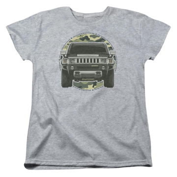 Athletic heather women's t-shirt with Hummer Lead Or Follow graphic