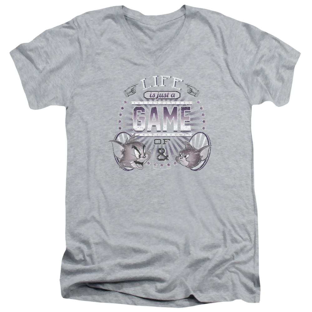 Tom and Jerry Life Is A Game Men's V-Neck T-Shirt Men's V-Neck T-Shirt Tom and Jerry