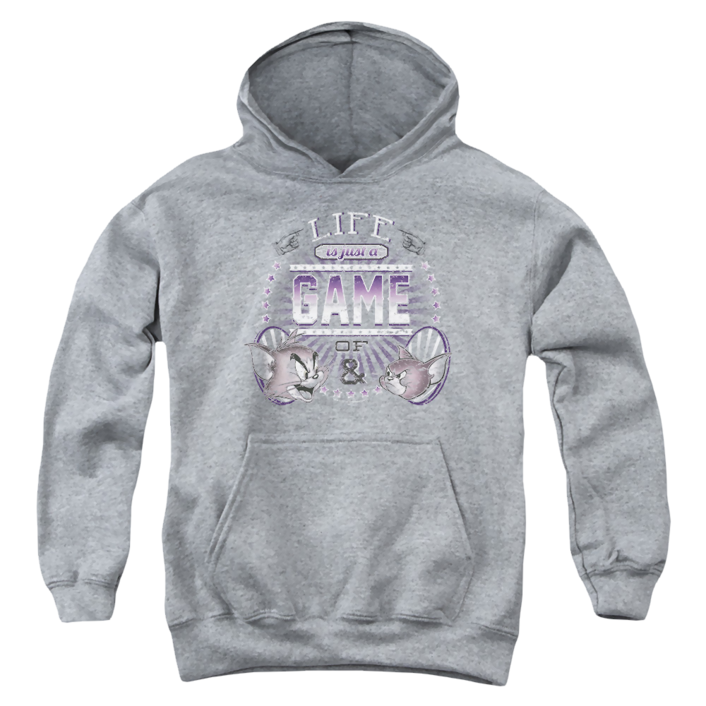 Tom and Jerry Life Is A Game - Youth Hoodie Youth Hoodie (Ages 8-12) Tom and Jerry
