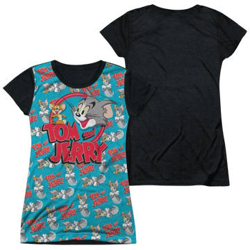 Tom and Jerry Double Trouble juniors black back t-shirt