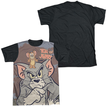 Tom and Jerry Up To No Good men's black back t-shirt