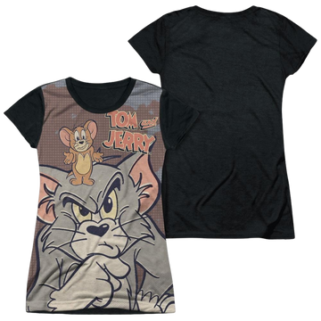 Tom and Jerry Up To No Good juniors black back t-shirt