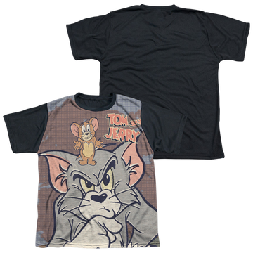 Tom and Jerry Up To No Good youth black back t-shirt for ages 8 to 12