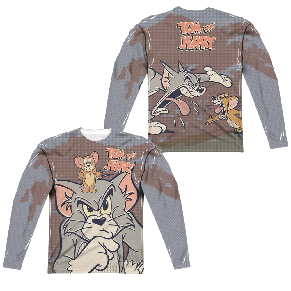 Tom and Jerry Up To No Good Men's All-Over Print T-Shirt Men's All-Over Print Long Sleeve Tom and Jerry