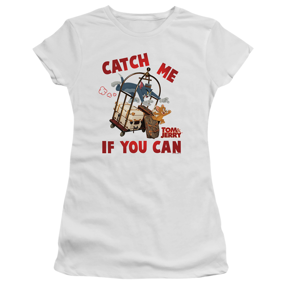 Tom and Jerry Catch Me If You Can - Juniors T-Shirt Juniors T-Shirt Tom and Jerry