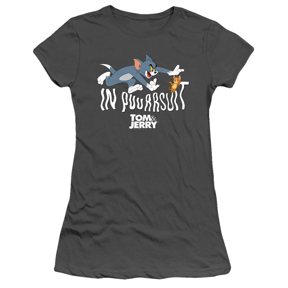 Tom and Jerry In Pursuit - Juniors T-Shirt Juniors T-Shirt Tom and Jerry