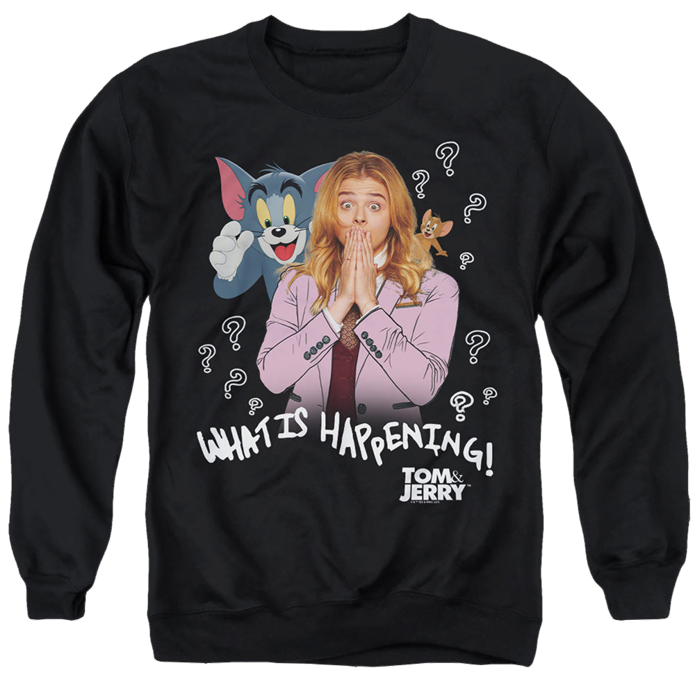 Tom and Jerry What Is Happening - Men's Crewneck Sweatshirt Men's Crewneck Sweatshirt Tom and Jerry