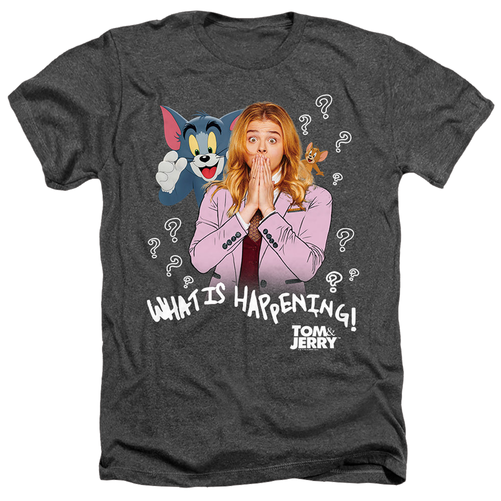 Tom and Jerry What Is Happening - Men's Heather T-Shirt Men's Heather T-Shirt Tom and Jerry