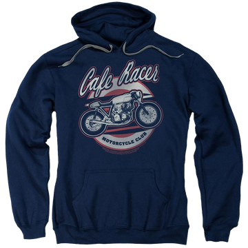 Navy pullover hoodie with Honda Cafe Racer graphic