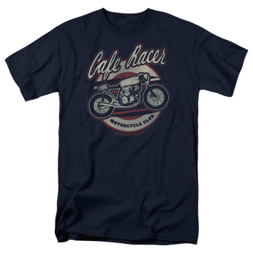 Navy men's regular fit t-shirt with Honda Cafe Racer graphic