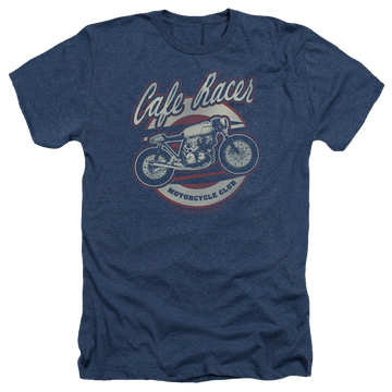 Navy men's heather t-shirt with Honda Cafe Racer graphic