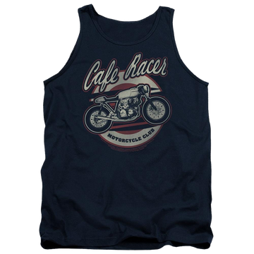 Navy men's tank with Honda Cafe Racer graphic