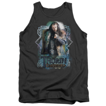 Charcoal men's tank with The Hobbit Thorin Oakenshield graphic