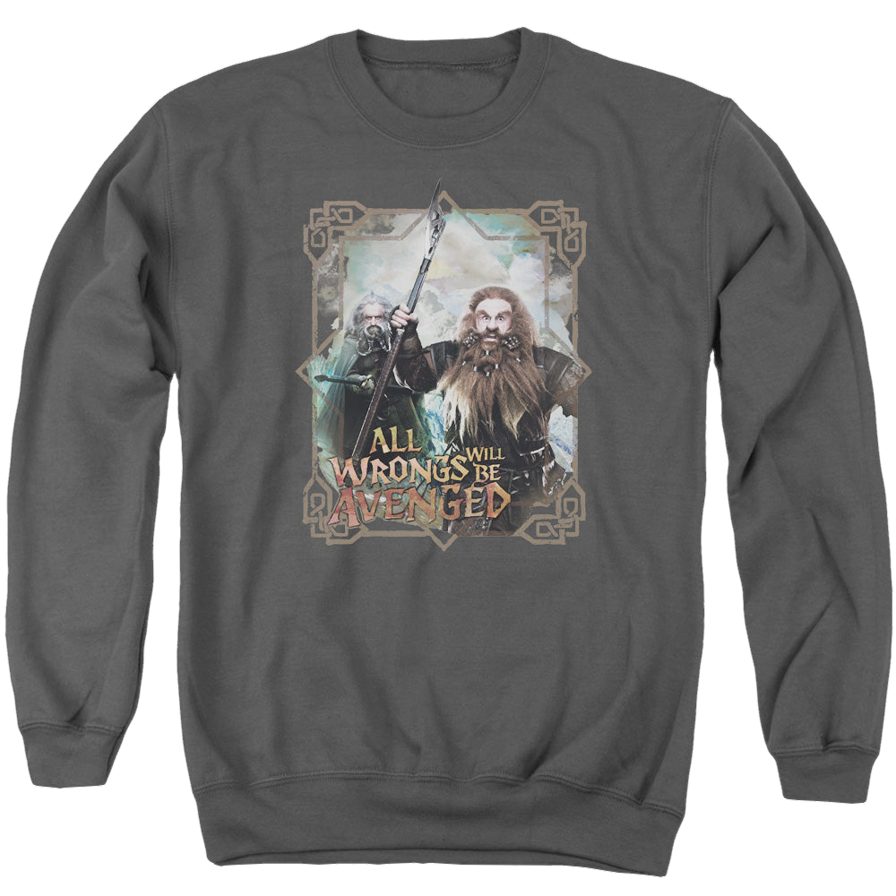 Hobbit Movie Trilogy, The Wrongs Avenged - Men's Crewneck Sweatshirt Men's Crewneck Sweatshirt The Hobbit