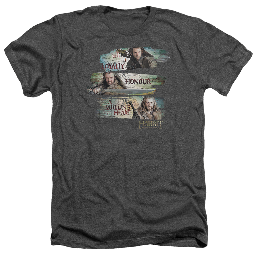 Hobbit Movie Trilogy, The Loyalty And Honour - Men's Heather T-Shirt Men's Heather T-Shirt The Hobbit